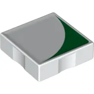 Duplo Tile 2 x 2 with Shape Green Inverse Quarter Disc Print