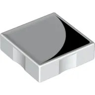 Duplo Tile 2 x 2 with Shape Black Inverse Quarter Disc Print