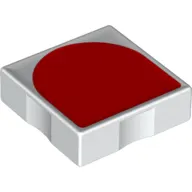 Duplo Tile 2 x 2 with Shape Red Inverse Arch Print