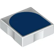Duplo Tile 2 x 2 with Shape Blue Inverse Arch Print