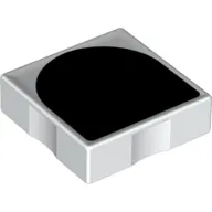 Duplo Tile 2 x 2 with Shape Black Inverse Arch Print