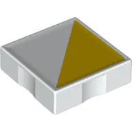 Duplo Tile 2 x 2 with Shape Yellow Right Triangle Print