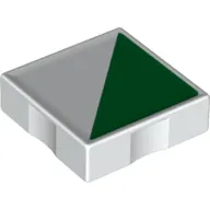 Duplo Tile 2 x 2 with Shape Green 1/2 Square Print
