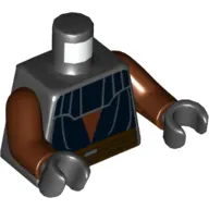 Torso Layered Robe with Belt Print (Anakin Skywalker), Reddish Brown Arms, Black Hands