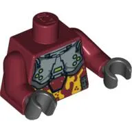 Torso Armor, Silver with Light Orange Camouflage Print, Dark Red Arms, Black Hands
