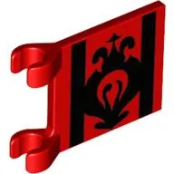 Flag 2 x 2 Square [Thin Clips] with Black Lines and Fancy Scroll Print [3829]