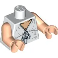 Torso V-Neck with Bow and Flower Print, Light Nougat Arms and Hands