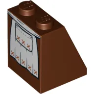 Brick Sloped 65° 2 x 2 x 2 with Bottom Tube with White Apron Skirt Print