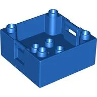 Duplo Container Box, 4 x 4, with Studs on Corners, with Fire Department Logo Print