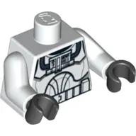 Torso Clone Pilot Armour Flight Suit Print, White Arms, Black Hands
