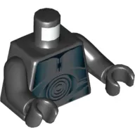 Torso Droid with Plates and Concentric Circles Print, Black Arms and Hands