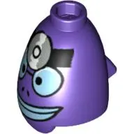 Minifig Head Special, Conical, Fish with Light Blue Eyes and Lips Print (Spongebob Doctor)
