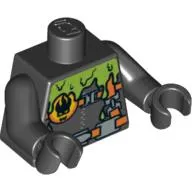 Torso Wetsuit with Agents Villina Logo, Zipper and Green Slime Print, Black Arms and Hands