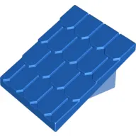 Duplo Roofpiece Slope 30 4 x 4 Shingled with a Medium Blue Base