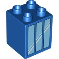 Duplo Brick 2 x 2 x 2 with Window 3 Pane Print