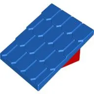 Duplo Roofpie﻿ce Slope 30 4 x 4 Shingle﻿d with a Red Base﻿﻿