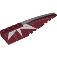 Brick Wedged, Curved 12 x 3 Right with White Stripe and Starburst Print