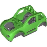 Duplo Toolo Car Chassis with Bright Green Body and Dark Bluish Gray Interior