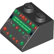 Brick Sloped 45° 2 x 2 with Complex Control Panel with Red and Green Lamps Print