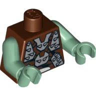 Torso Armor with Spikes Print, Sand Green Arms and Hands
