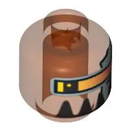 Minifig Head Magma Commander, Robot Large Black Teeth Print [Blocked Open Stud]