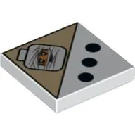 Tile 2 x 2 with 3 Black Dots and Mummy Head Print