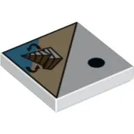 Tile 2 x 2 with 1 Black Dot and Pyramid Print