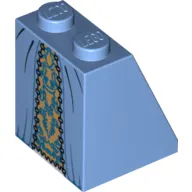 Brick Sloped 65° 2 x 2 x 2 with Bottom Tube and Gold Inset Skirt
