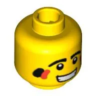 Minifig Head Tribal Hunter, Eyes and Eyebrows, Two-Color Cheek Paint Print [Blocked Open Stud]
