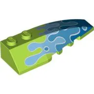 Brick Wedged, Curved 6 x 2 Right with Blue Water Splash Print