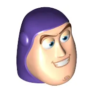 Minifig Head Special, Buzz Lightyear with Purple Hood Pattern