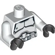 Torso Armor Clone Trooper Black Belt Print, White Arms, Black Hands