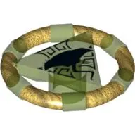 Ring with Centre Triangle with Gold Bands and Manta Ray Print [Atlantis Key]