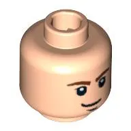 Minifig Head Han Solo, Brown Eyebrows, White Pupils and Brown Chin Dimple Print [Blocked Open Stud]