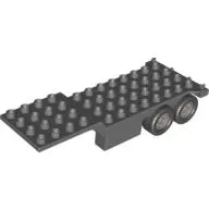 Duplo Trailer, Four Rear Wheels, Elevated Front End, 4 x 12 Studs with Gate Hinge