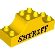 Duplo Brick 2 x 6 x 2 Bow with 'SHERIFF' Print