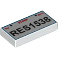 Tile 1 x 2 with 'Toy STORY 2010 RES1538' License Plate Print