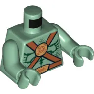 Torso Muscles, Scales, Belts and Medallion Print, Sand Green Arms and Hands