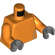 Torso '245633' and Barcode Print, Orange Arms, Dark Bluish Gray Hands