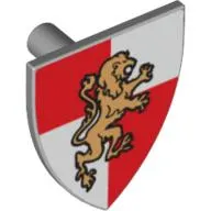 Shield Triangular with Gold Lion on Red/White Quarters Print