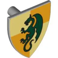Shield Triangular with Dragon on Medium Nougat and Tan Quarters Print