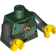 Torso Armor, Dragon Head Quarters with Chain Print, Black Arms, Yellow Hands