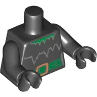 Torso Witch with Torn Collar and Green Belt with Gold Buckle Print, Black Arms and Hands