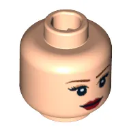Minifig Head Leia, Eyelashes, Eye Shadow, Dark Red Lips, Smile / Frown Print