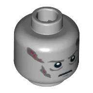 Minifig Head Darth Vader, Scars Gray Left & Right, Gray Eyebrows, White Pupils Print