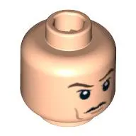 Minifig Head Lucius Malfoy, Dual Sided, Death Eater Mask with White Swirls / Raised Eyebrows Print [Blocked Open Stud]