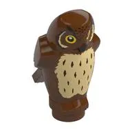 Animal, Bird, Owl Small - Large Yellow Eyes and Tan Chest Print