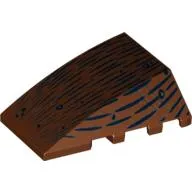 Brick Wedged, Curved 4 x 4 No Top Studs with Black Lines Print (Spider Abdomen)