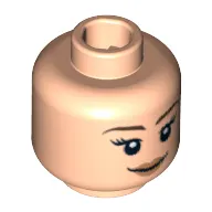 Minifig Head Hermione Granger, Dual Sided, Smile / Annoyed Print [Hollow Stud]