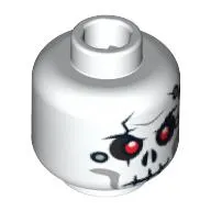 Minifig Head Chopov, Cracked Skull with Holes, Red Holes Print [Blocked Open Stud]